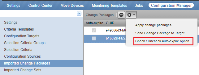 The Other actions dropdown menu with the Check / Uncheck auto-expire option highlighted